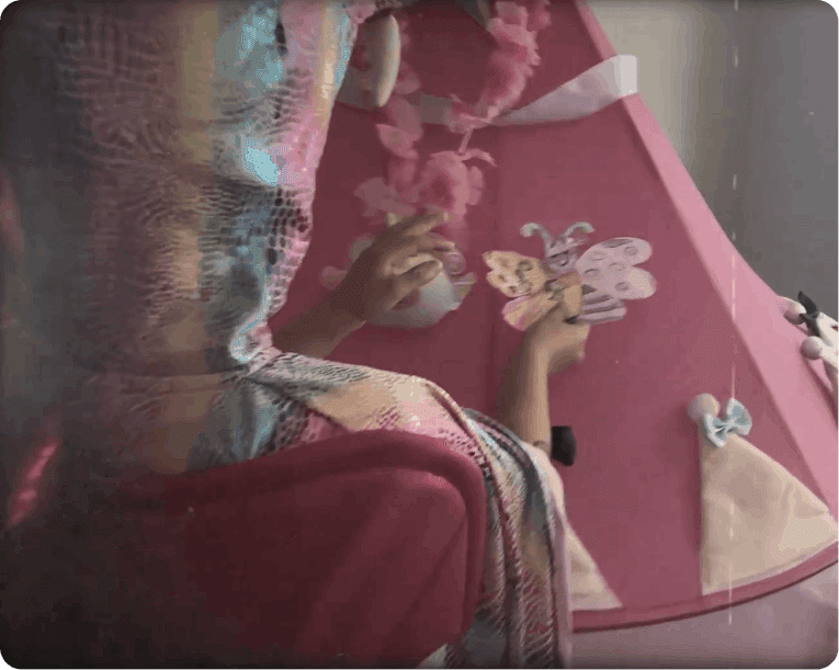 Child working on art